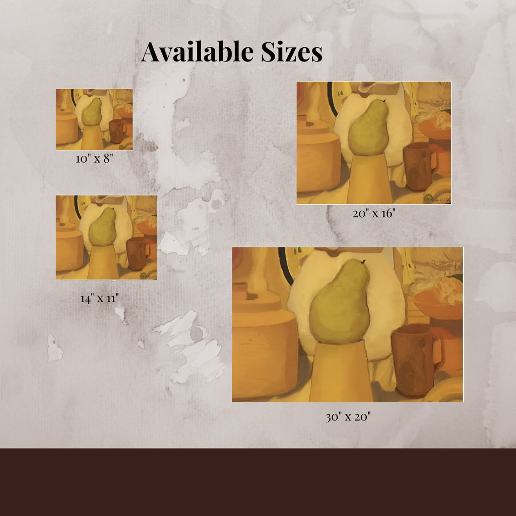 Limited Edition Fine Art Print   285gsm Modern  Decor "Golden Honey Pear"