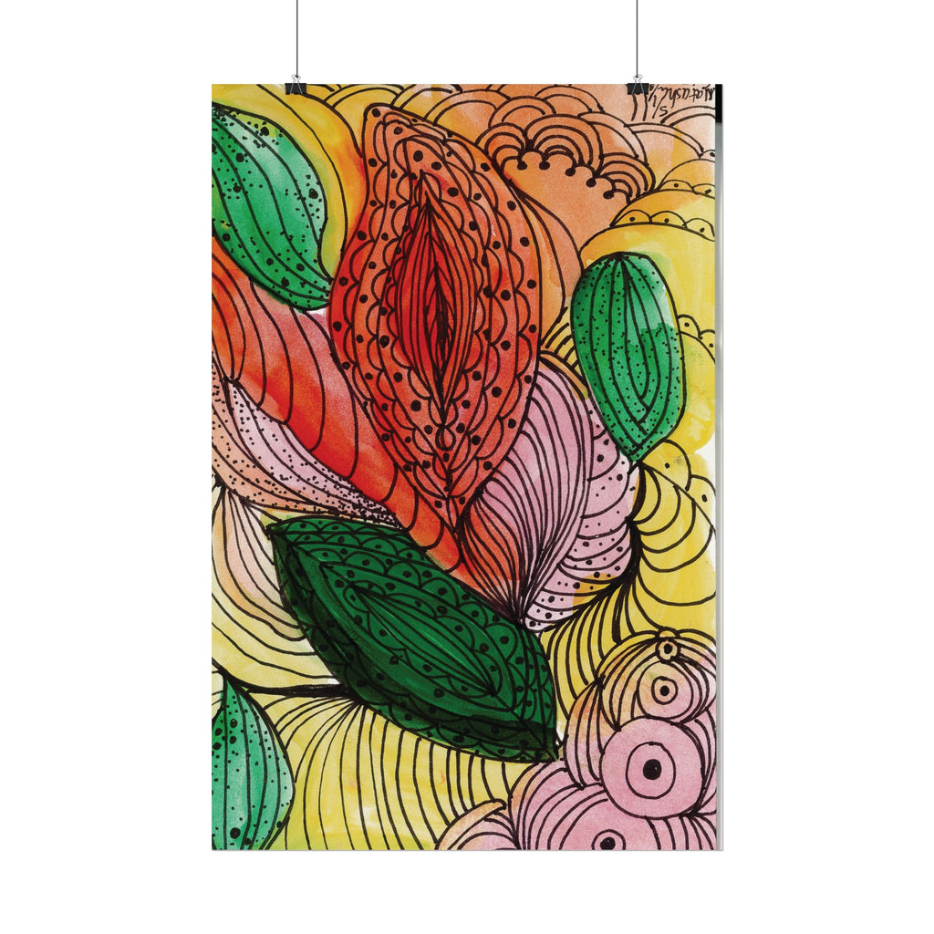 Open Edition Fine Art Print  Abstract Floral Wall Art  285gsm Museum Matte Paper  Large 20x30 Vertical Artwork Modern Botanical Decor